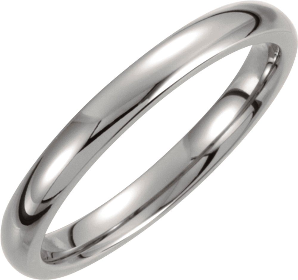 Titanium 3 mm Comfort-Fit Half Round Band Size 5