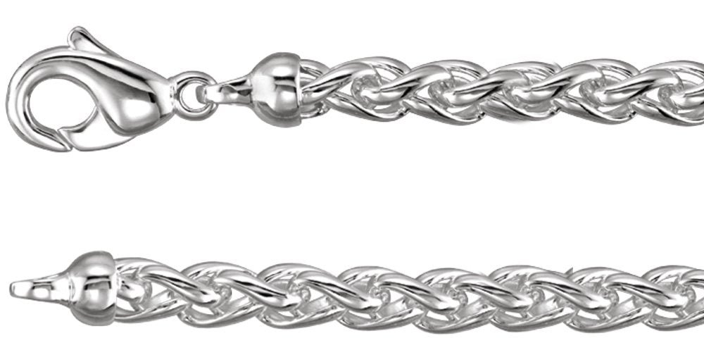 Sterling Silver Wheat 8" Chain