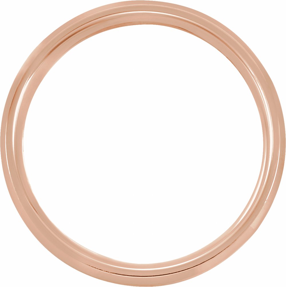 18K Rose Gold 6 mm Beveled-Edge Comfort-Fit Flat Band Size 7.5