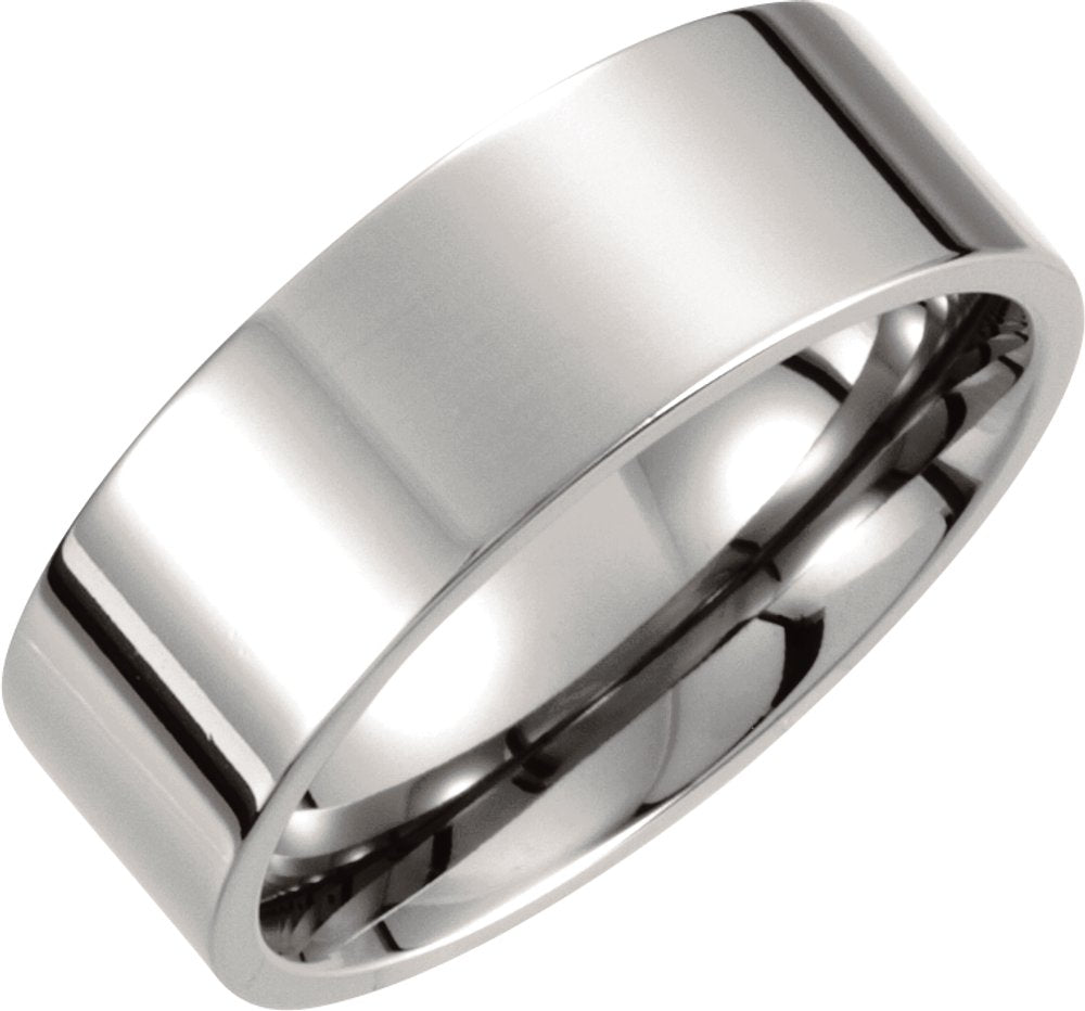 Titanium 8 mm Comfort-Fit Flat Band Size 8