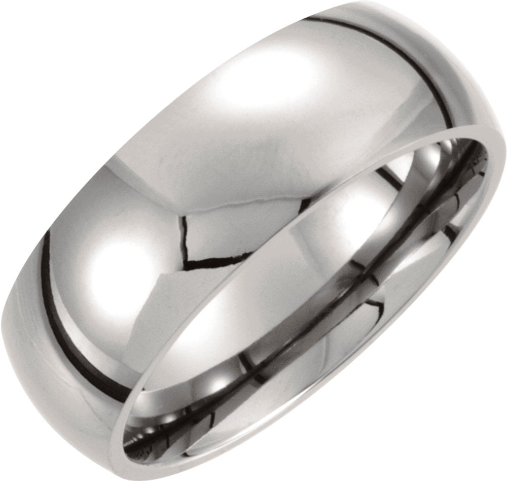 Titanium 8 mm Comfort-Fit Half Round Band Size 7