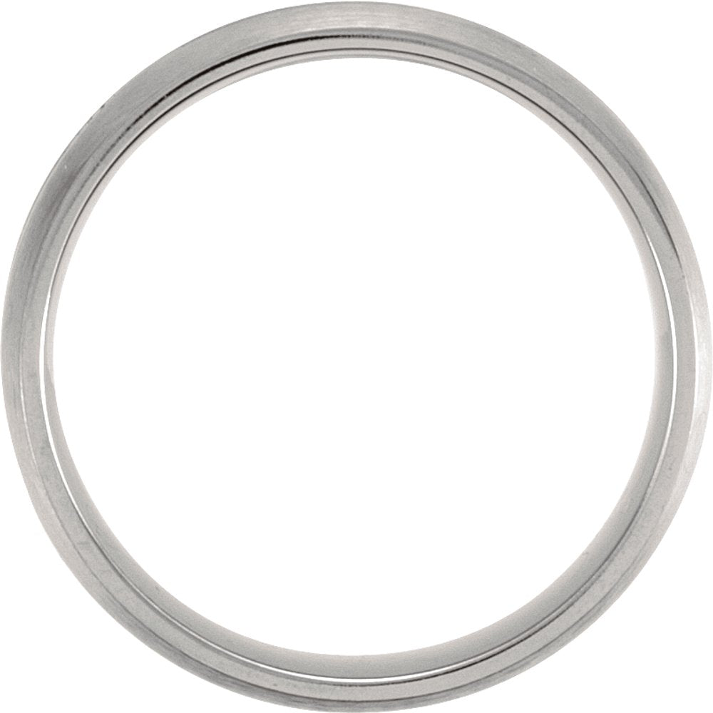 Titanium 7 mm Grooved Comfort-Fit Half Round Band Size 9