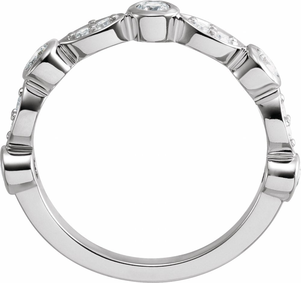 14K White 1/2 CTW Natural Diamond Anniversary Band