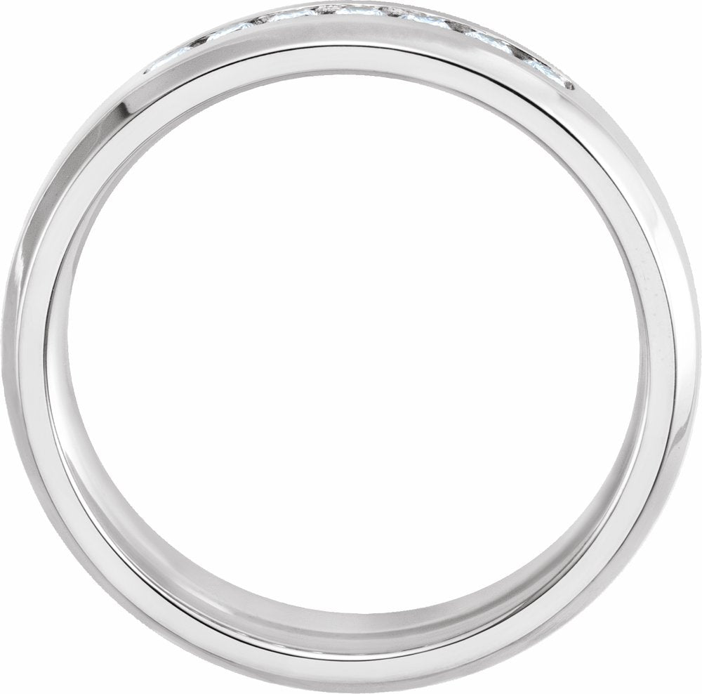 14K White Gold 1/4 CTW Natural Diamond Beveled-Edge Band Size 10