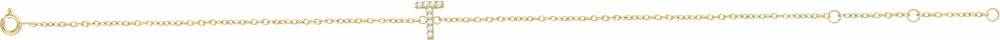 14K Yellow Gold .05 CTW Natural Diamond Initial T 6-7" Bracelet