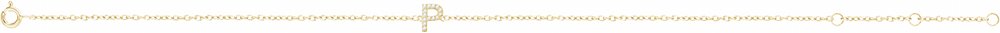 14K Yellow .05 CTW Natural Diamond Initial P 6-7" Bracelet