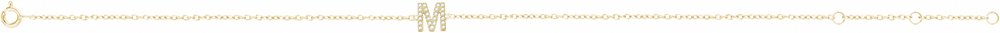 14K Yellow Gold .07 CTW Natural Diamond Initial M 6-7" Bracelet