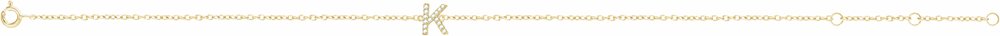 14K Yellow Gold .05 CTW Natural Diamond Initial K 6-7" Bracelet