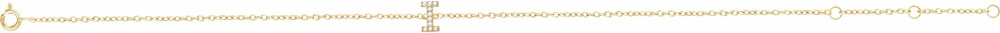 14K Yellow Gold .05 CTW Natural Diamond Initial I 6-7" Bracelet