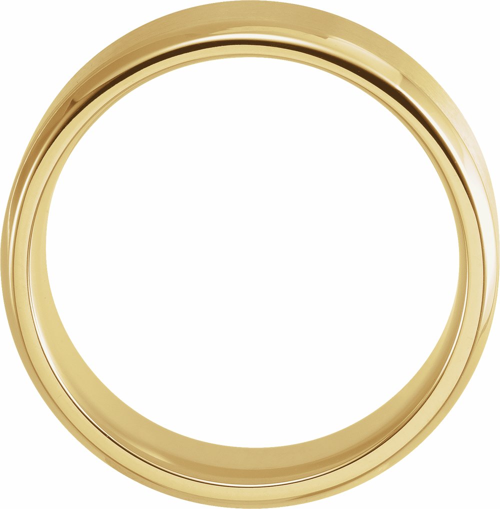 14K Yellow Gold 8 mm Beveled-Edge Band with Satin Finish Size 9