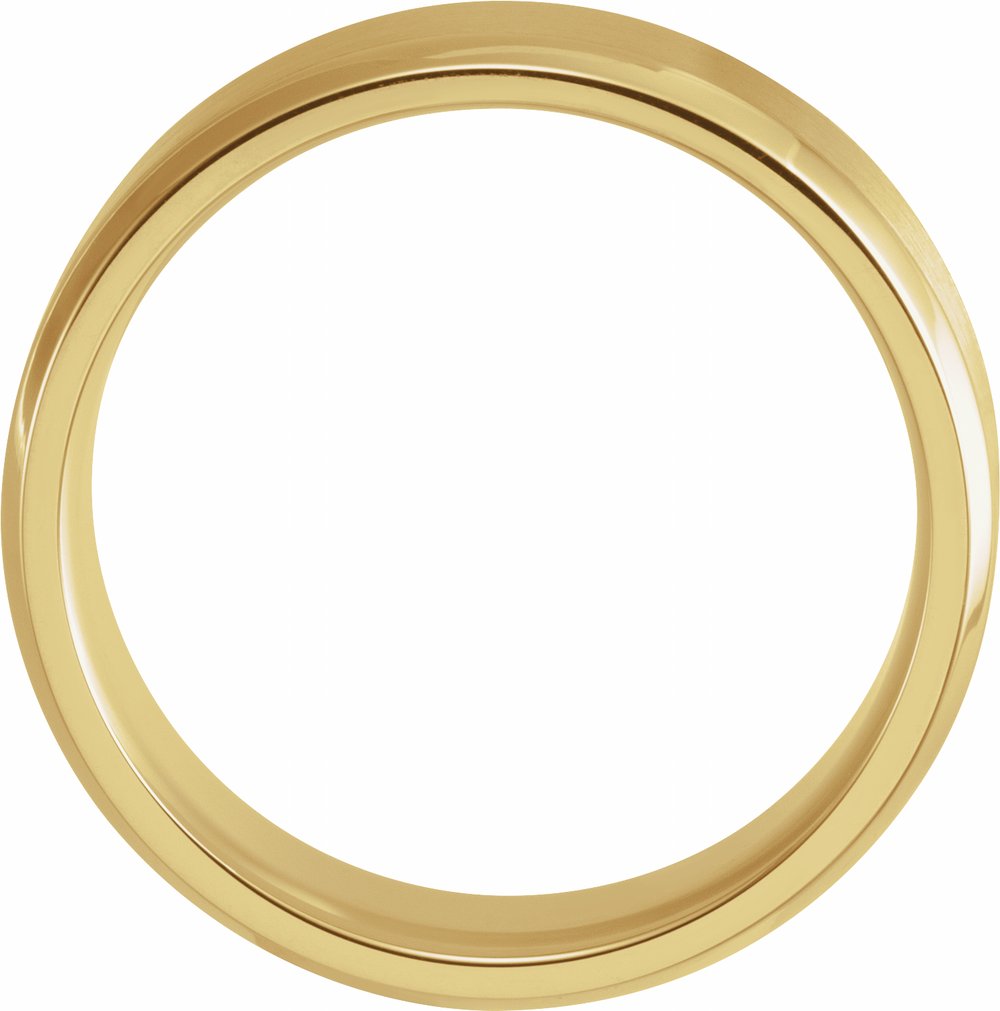 10K Yellow Gold 7 mm Beveled-Edge Band with Satin Finish Size 8.5