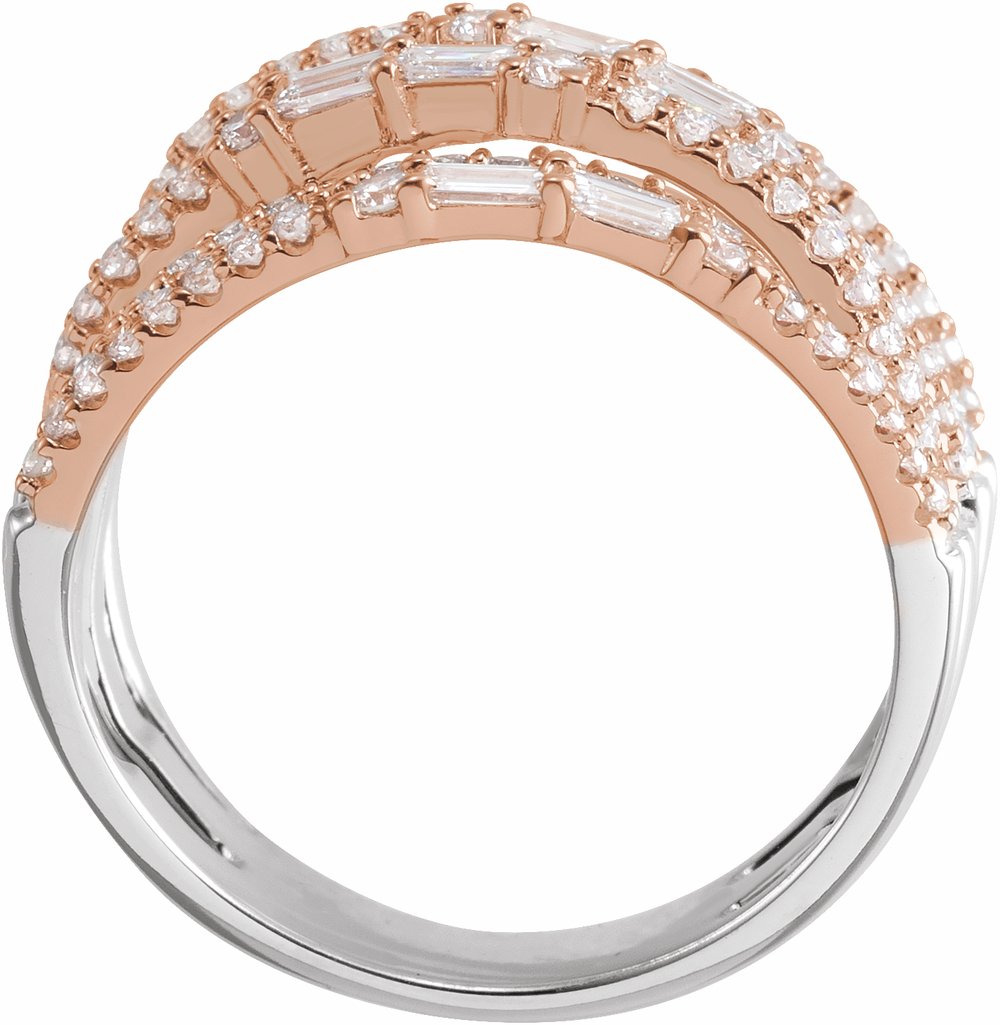 14K White/Rose Gold 1 CTW Natural Diamond Negative Space Ring
