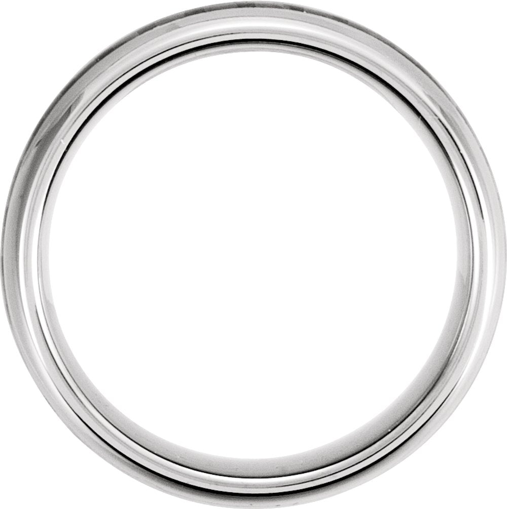 Tungsten 8 mm Carbon Fiber Inlay Comfort-Fit Half Round Band Size 11