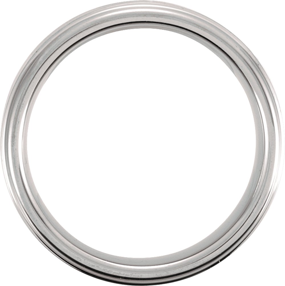 Tungsten 6 mm Stepped-Edge Inlay Comfort-Fit Band Size 7