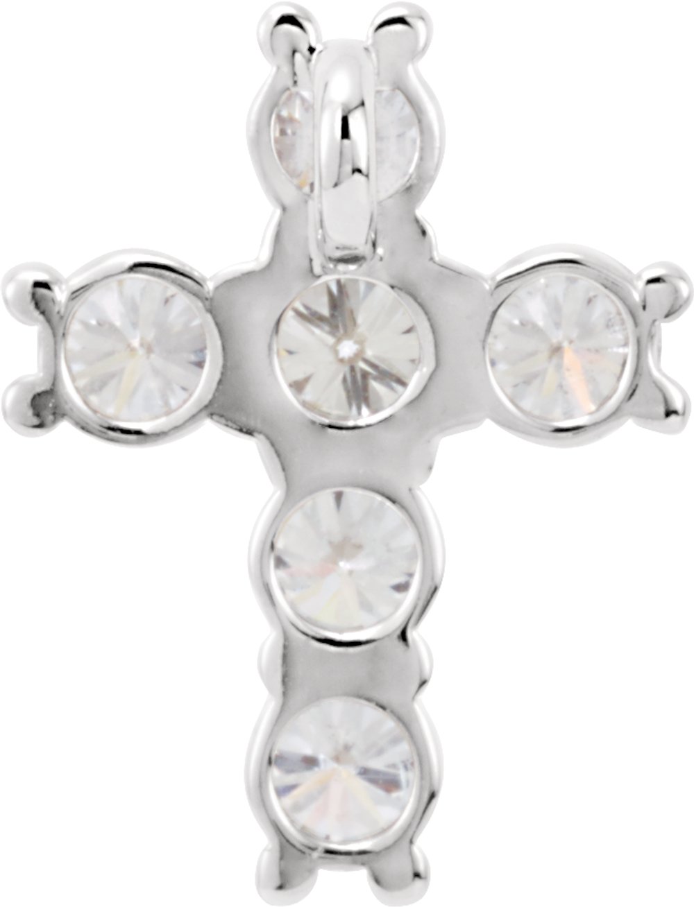 14K White Gold 3/4 CTW Natural Diamond Cross Pendant
