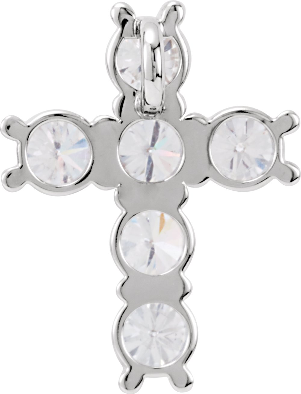 14K White Gold 1 1/6 CTW Natural Diamond Cross Pendant