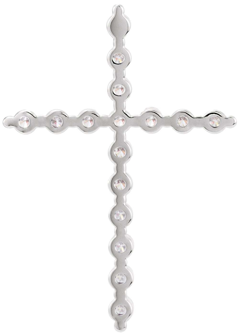 14K White Gold 1 CTW Natural Diamond Cross Pendant