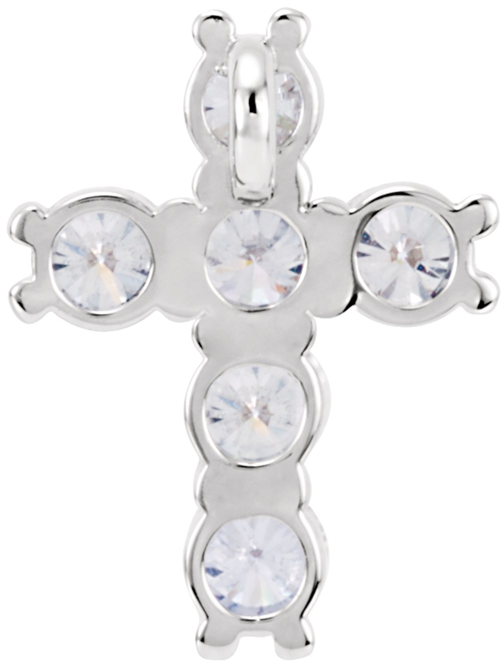 14K White Gold 1/2 CTW Natural Diamond Cross Pendant