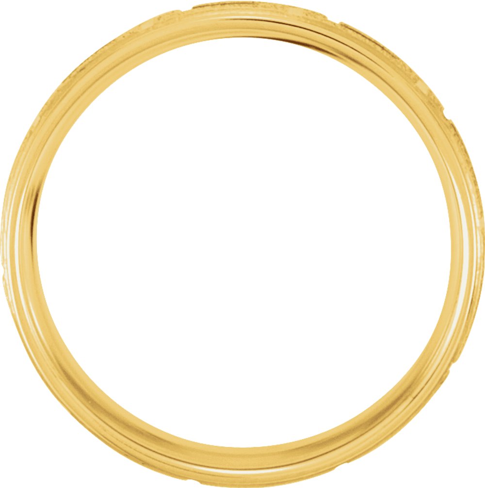 14K Yellow/White/Yellow Gold 7 mm Greek Key Comfort-Fit Half Round Band Size 10