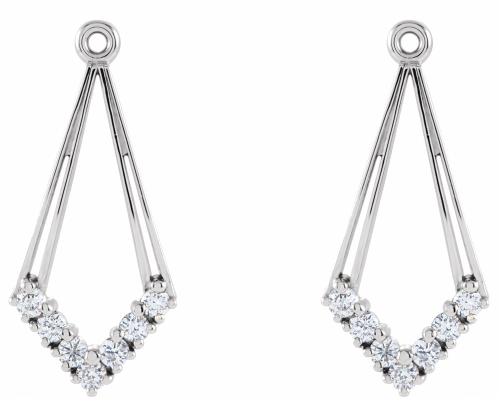 14K White 1/4 CTW Natural Diamond Earring Jackets
