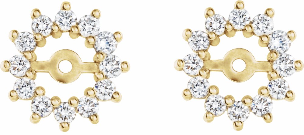 14K Yellow 3/8 CTW Diamond Earring Jackets with 4.2mm ID