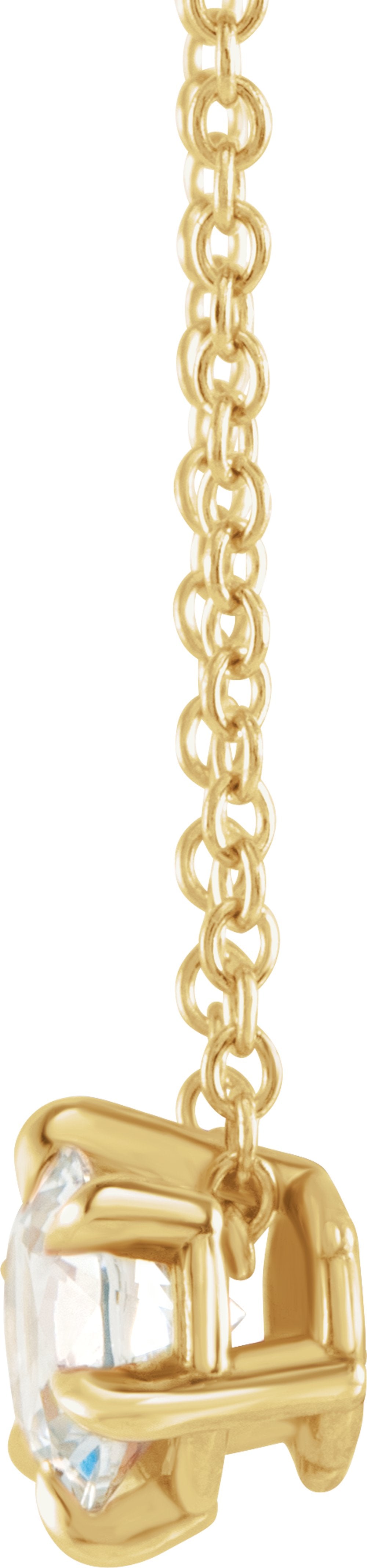14K Yellow 1/4 CT Lab-Grown Diamond Solitaire 16-18" Necklace
