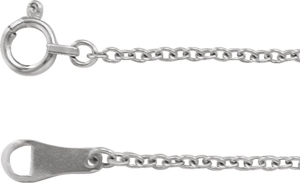 18K White Gold 1.5 mm Cable 16" Chain