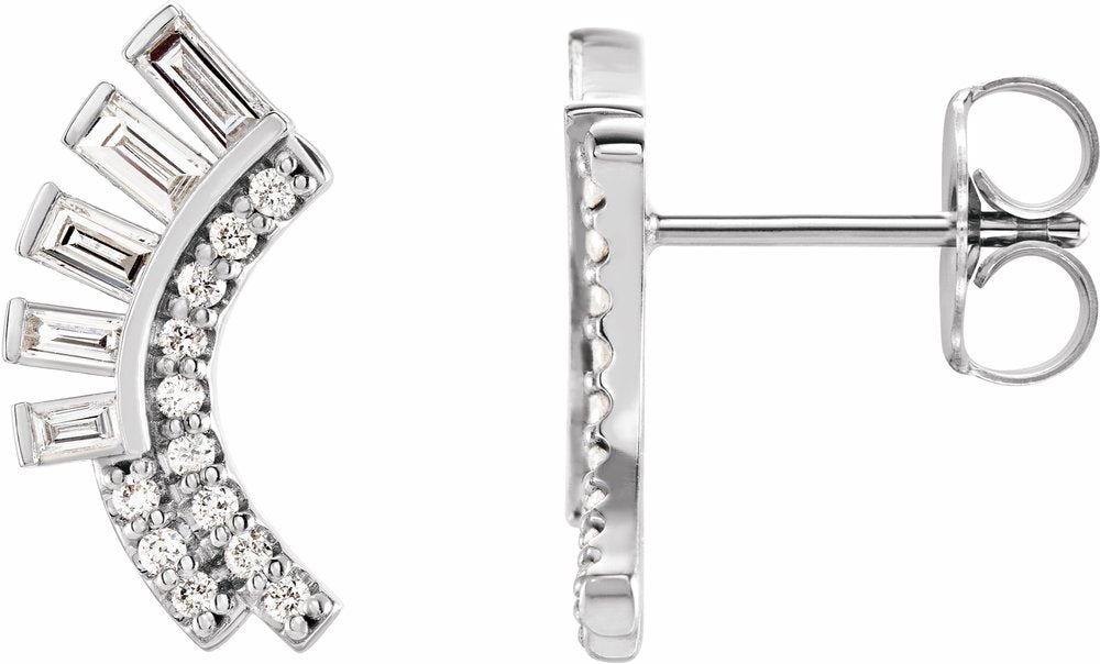 14K White Gold 1/3 CTW Natural Diamond Fan Earrings