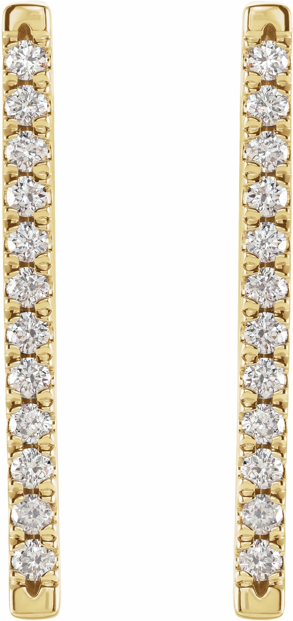 14K Yellow 1/3 CTW Natural Diamond French-Set Bar Earrings