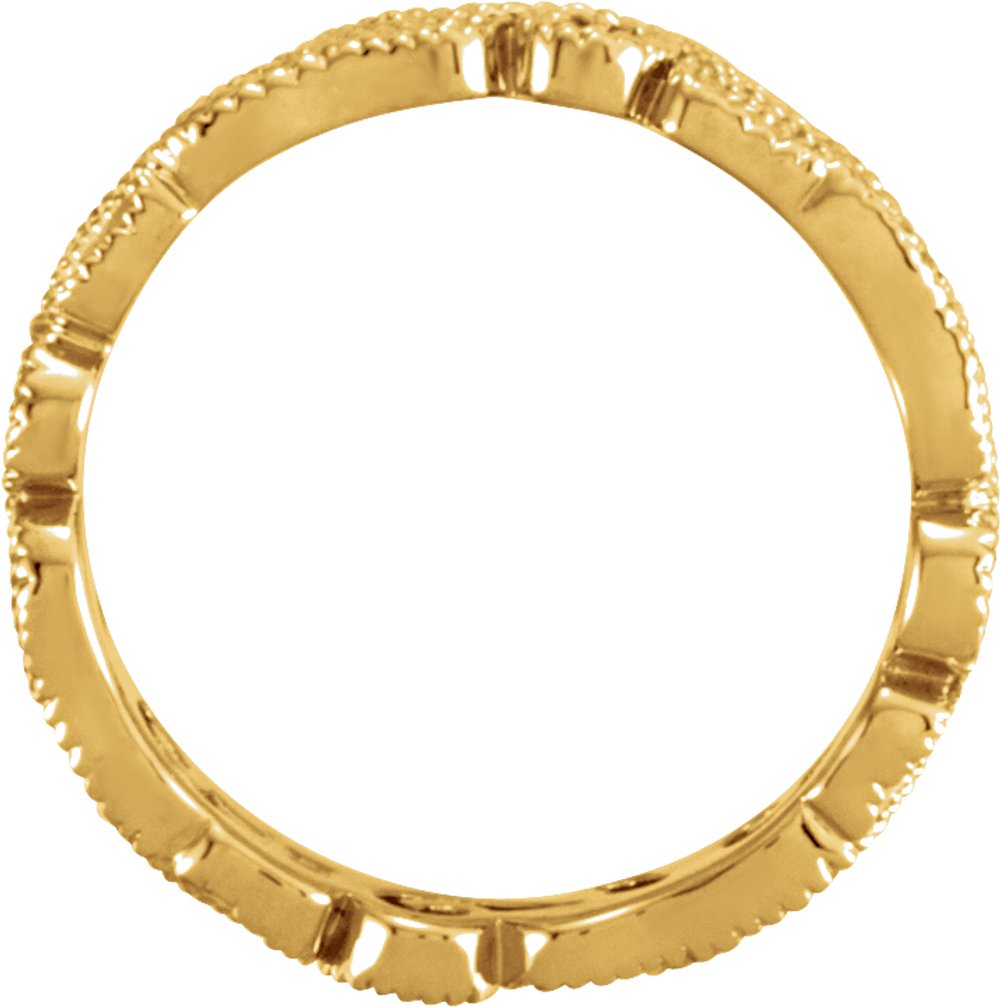 14K Yellow Gold 4.5 mm Sculptural Band Size 6.5
