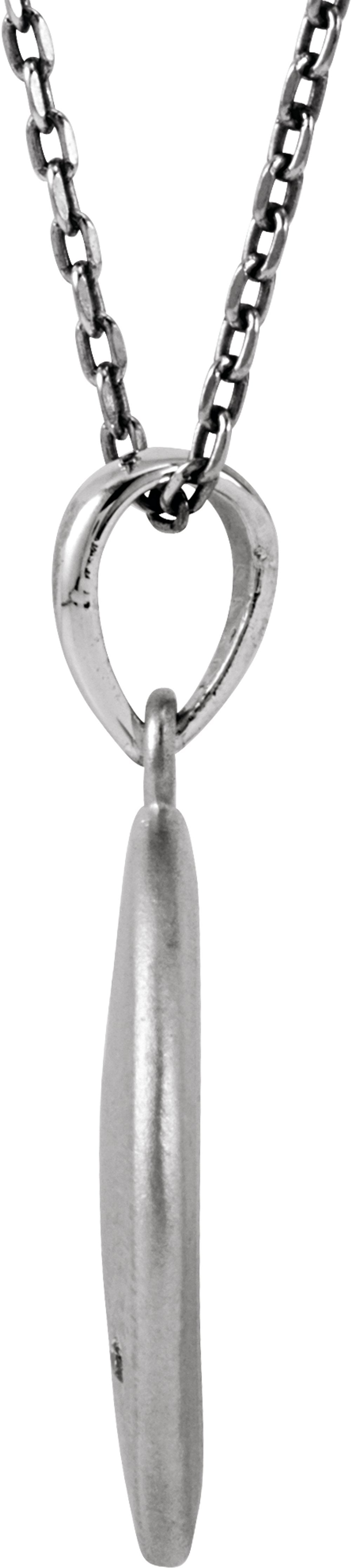 Sterling Silver .005 CTW Diamond Initial M 18" Necklace