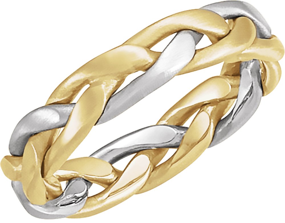 14K Yellow/White Gold 4.5 mm Hand-Woven Band Size 9