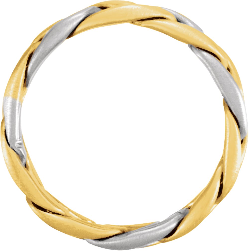 14K Yellow/White Gold 4.5 mm Hand-Woven Band Size 9