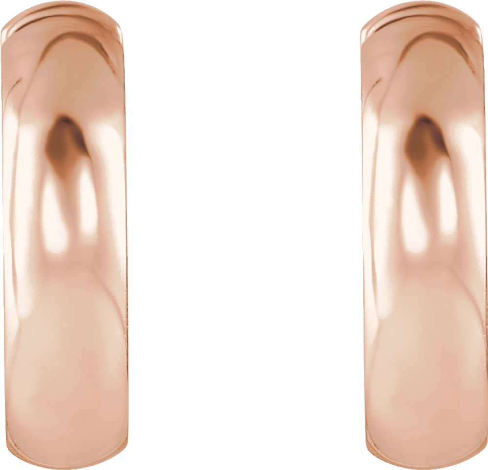 14K Rose Gold Hinged 14.25 mm Hoop Earrings