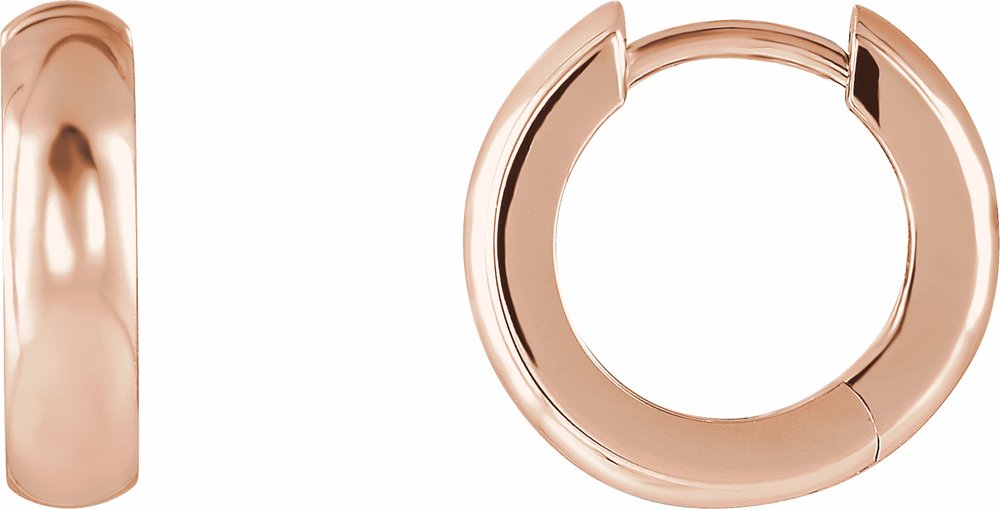 14K Rose Gold Hinged 14.25 mm Hoop Earrings