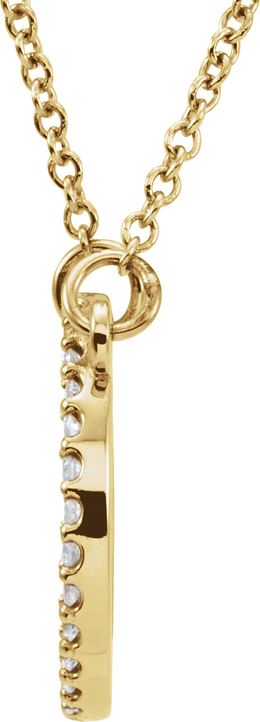 14K Yellow 1/8 CTW Natural Diamond Circle 16" Necklace