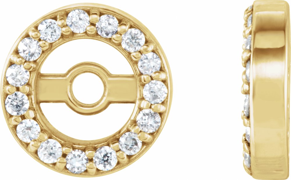 14K Yellow Gold .08 CTW Natural Diamond Earring Jackets with 3 mm ID