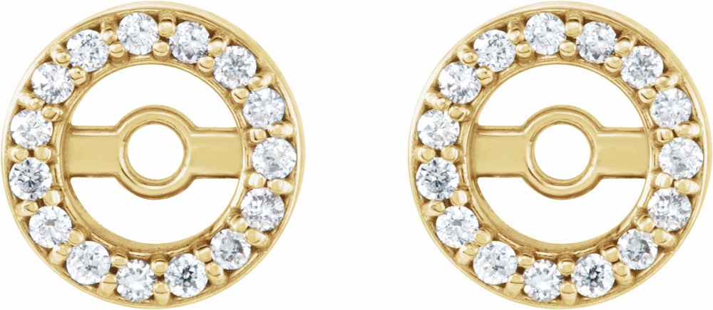 14K Yellow Gold .08 CTW Natural Diamond Earring Jackets with 3 mm ID