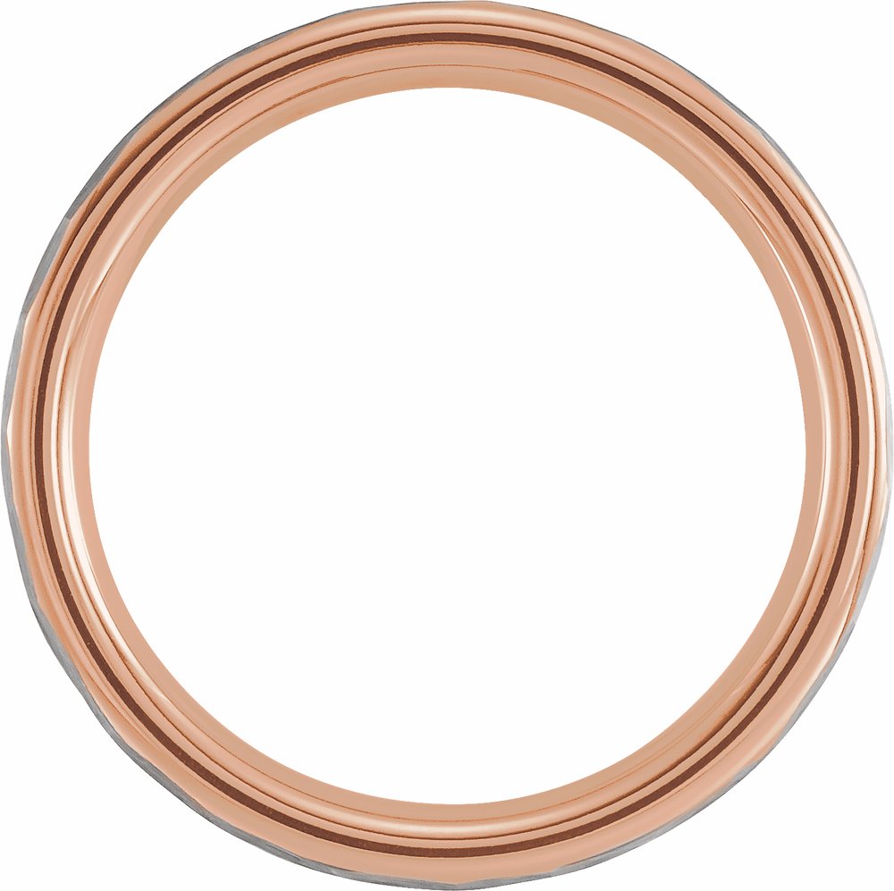 18K Rose Gold PVD Tungsten 6 mm Comfort-Fit Flat Band Size 6.5