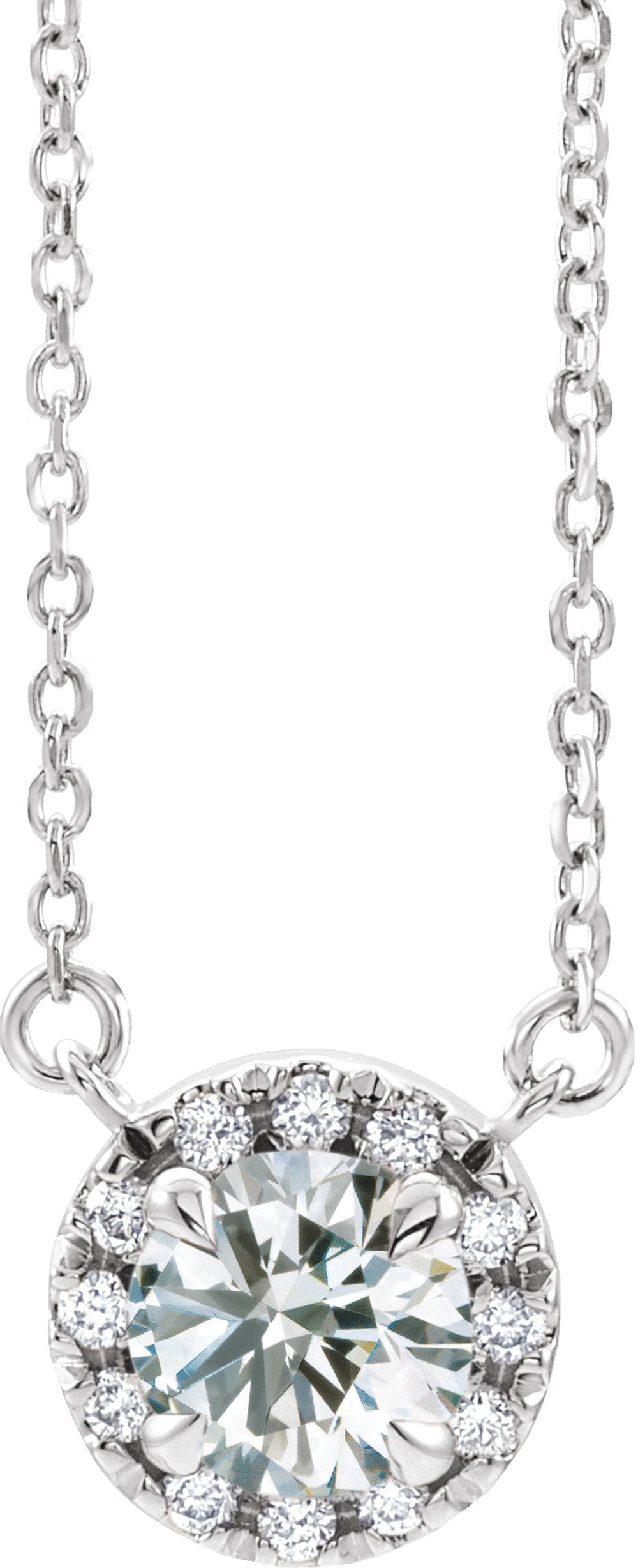 14K White Gold 1/5 CTW Natural Diamond 16" Necklace