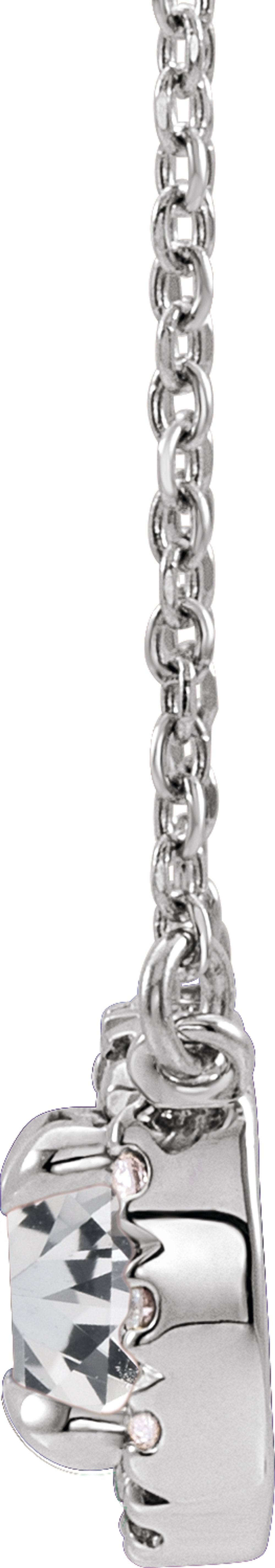 14K White Gold 1/2 CTW Lab-Grown Diamond French-Set 16-18" Necklace