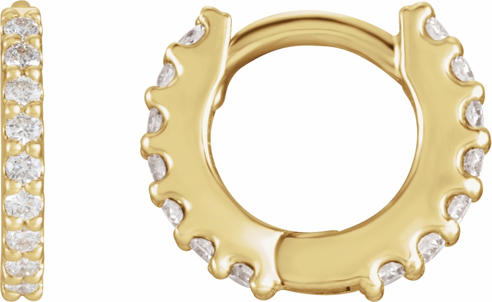 14K Yellow Gold 1/4 CTW Natural Diamond 10.32 mm Hoop Earrings