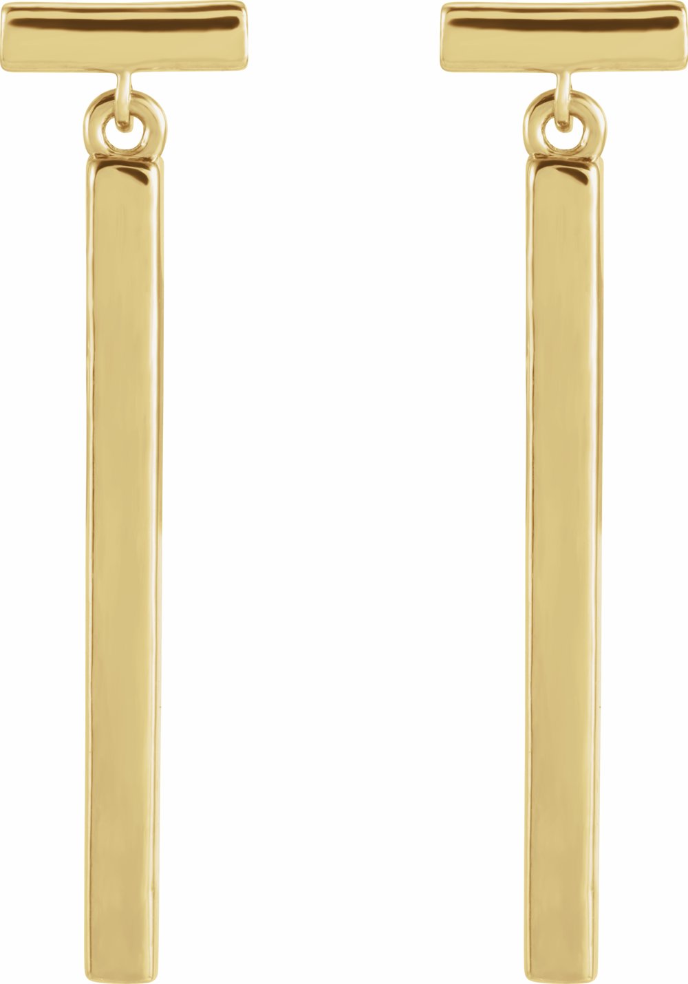 14K Yellow Articulated Bar Earrings