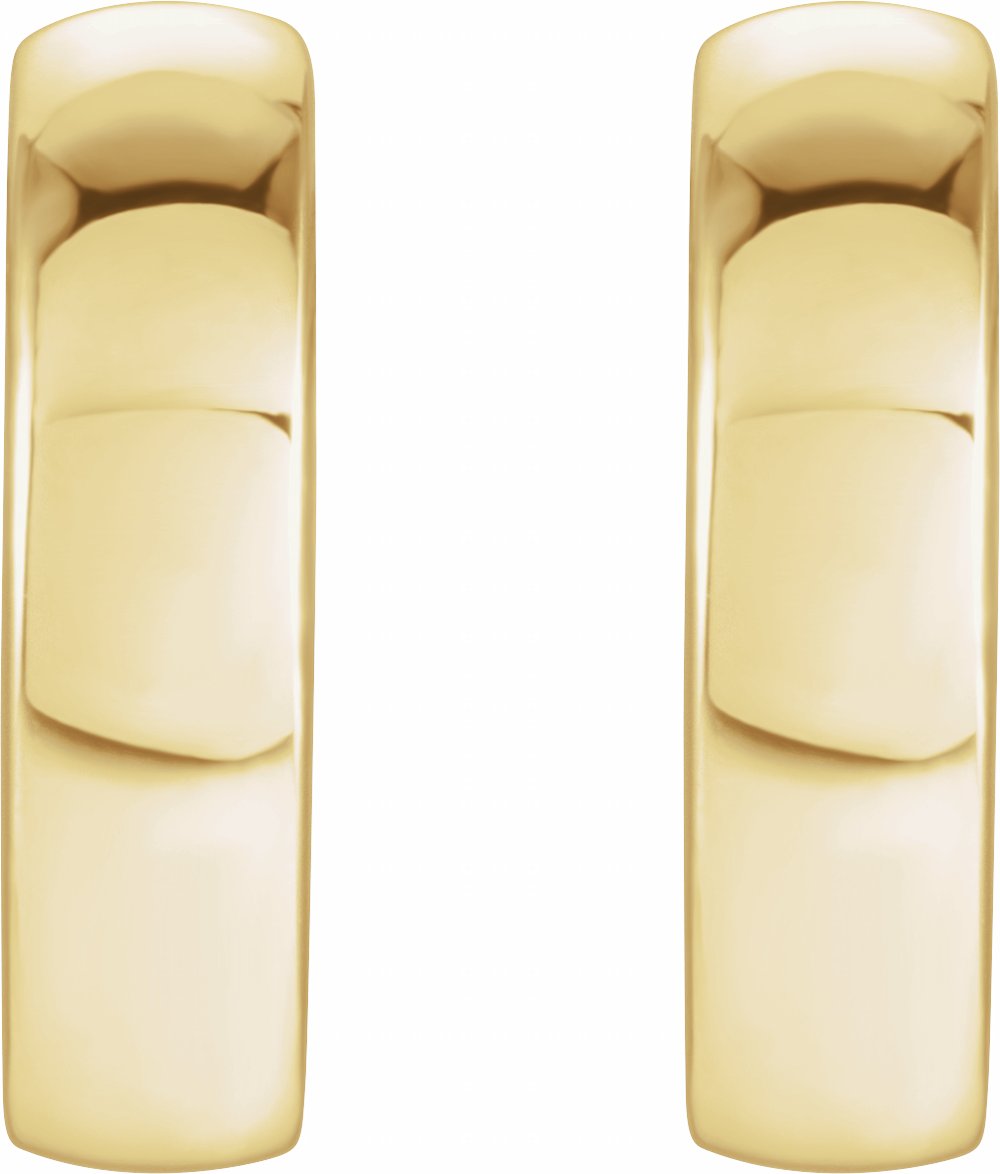 14K Yellow Gold Hinged 15 mm Hoop Earrings