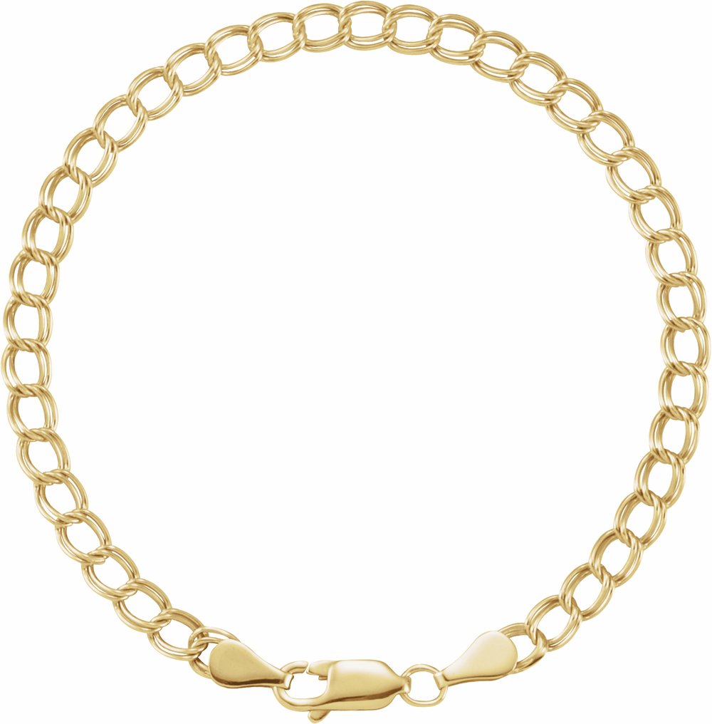 14K Yellow Gold-Filled 4 mm Double Link Curb 7" Chain