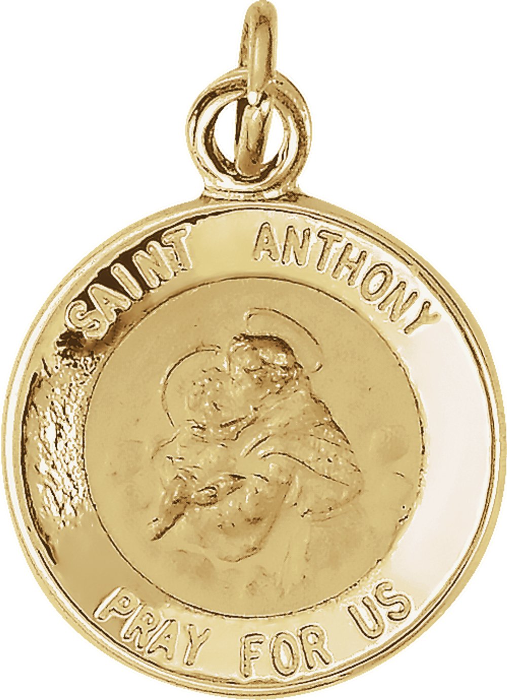 14K Yellow Gold 12 mm St. Anthony Medal