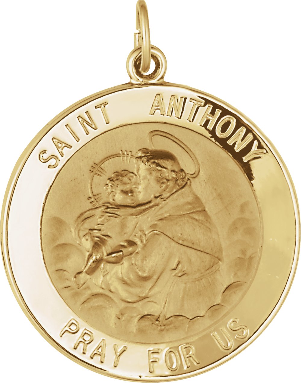 14K Yellow Gold 25 mm St. Anthony Medal