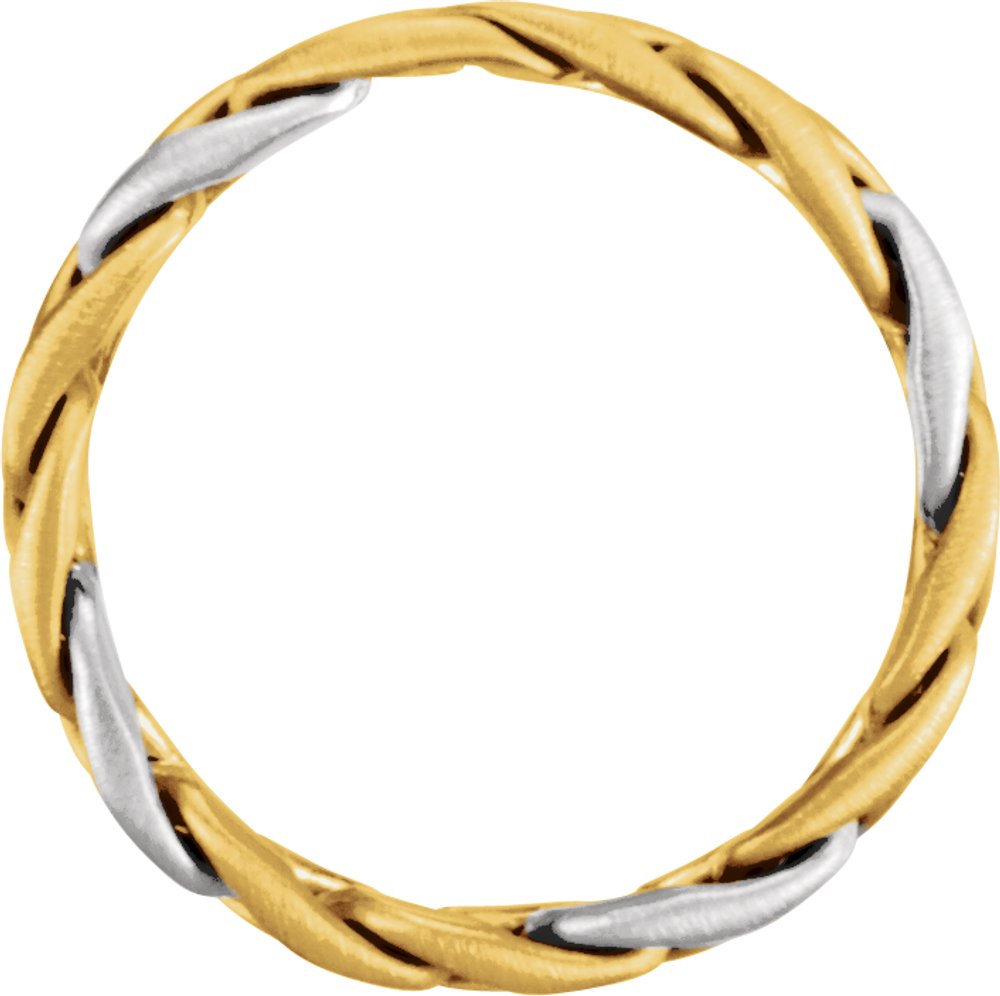 14K Yellow/White Gold 3.5 mm Hand-Woven Band Size 7