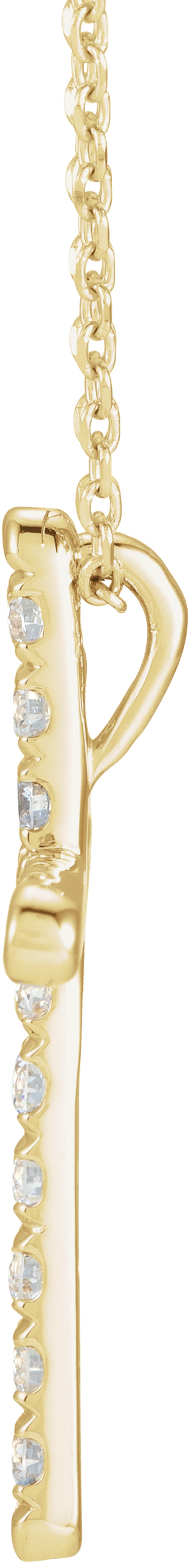 14K Yellow 1/4 CTW Natural Diamond French-Set Cross 16-18" Necklace