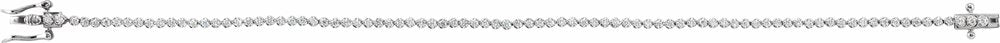14K White Gold 7/8 CTW Natural Diamond Line 7" Bracelet
